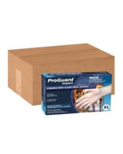 ProGuard Vinyl General Purpose Powder-Free Gloves, X-Large, Clear, 100 Per Box, Case Of 10 Boxes