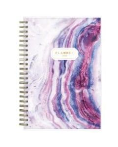 Blue Sky Frosted Weekly/Monthly Safety Wirebound Planner, 5in x 8in, Gemma Purple, January To December 2022