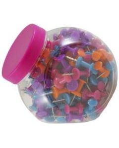 JAM Paper Pushpins, 1/2in, Assorted Colors, Pack Of 150 Pushpins