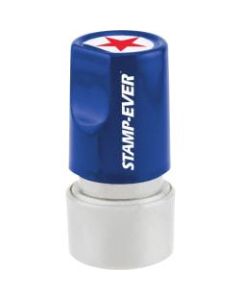 Stamp-Ever Pre-inked Star Round Stamp - Design Stamp - "STAR" - 0.75in Impression Diameter - 50000 Impression(s) - Red - 1 Each