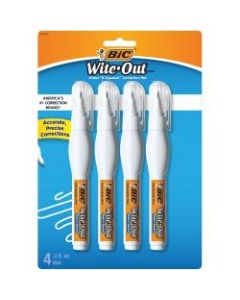 BIC Wite-Out Shake N Squeeze Correction Pen, 8 ml, Pack Of 4