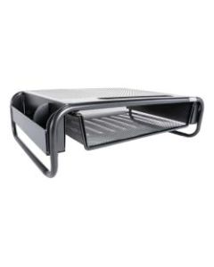 Allsop Organizer 5 Monitor Stand with Drawer, Pearl Black