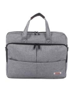 Swiss Mobility Sterling Slim Executive Briefcase With 15.6in Laptop Pocket, 11-3/4inH x 3-1/2inW x 15-1/4inD, Gray