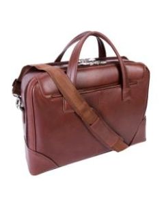 McKlein Harpswell Dual Compartment Briefcase with 17in Laptop Pocket, Brown