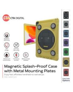 CTA Digital: Magnetic Splash-Proof Case with Metal Mounting Plates for iPad 7th & 8th Gen 10.2?, iPad Air 3 & iPad Pro 10.5?, Yellow - Splash Proof, Impact Resistant, Water Resistant - Silicone - 10.3in Height x 7.8in Width x 1in Depth