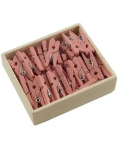 JAM Paper Wood Clip Clothespins, 7/8in, White, Box Of 50 Clothespins
