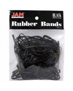 JAM Paper Rubber Bands, Size 33, Black, Bag Of 100 Rubber Bands