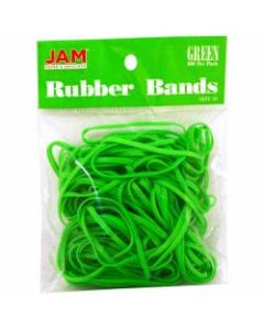 JAM Paper Rubber Bands, Size 33, Green, Bag Of 100 Rubber Bands