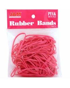 JAM Paper Rubber Bands, Size 33, Pink, Bag Of 100 Rubber Bands