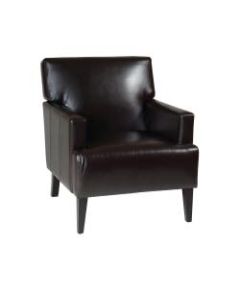 Office Star Avenue Six Carrington Bonded Leather Arm Chair, Espresso/Dark Brown
