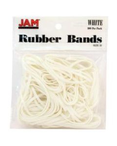 JAM Paper Rubber Bands, Size 33, White, Bag Of 100 Rubber Bands