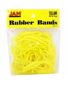 JAM Paper Rubber Bands, Size 33, Yellow, Bag Of 100 Rubber Bands