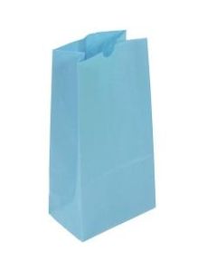 JAM Paper Kraft Lunch Bags, 11inH x 6inW x 3-3/4inD, Baby Blue, Box Of 500 Bags