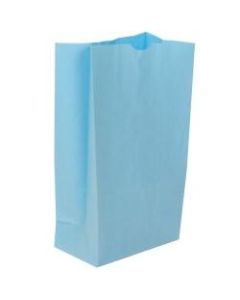 JAM Paper Medium Kraft Lunch Bags, 9-3/4inH x 5inW x 3inD, Baby Blue, Pack Of 500 Bags