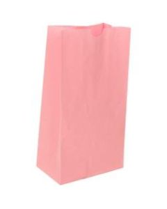 JAM Paper Medium Kraft Lunch Bags, 9-3/4inH x 5inW x 3inD, Baby Pink, Pack Of 500 Bags