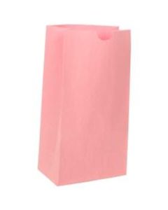 JAM Paper Small Kraft Lunch Bags, 8inH x 4-1/8inW x 2-1/4in, Baby Pink, Pack Of 500 Bags