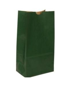 JAM Paper Medium Kraft Lunch Bags, 9-3/4inH x 5inW x 3inD, Dark Green, Pack Of 500 Bags