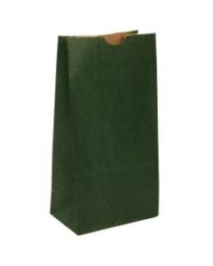 JAM Paper Small Kraft Lunch Bags, 8inH x 4-1/8inW x 2-1/4in, Dark Green, Pack Of 500 Bags