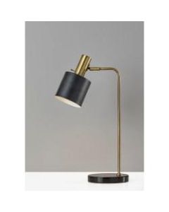 Adesso Emmett Desk Lamp, 23-1/4inH, Black/Antique Brass
