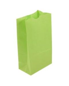 JAM Paper Kraft Lunch Bags, 11inH x 6inW x 3-3/4inD, Lime Green, Box Of 500 Bags
