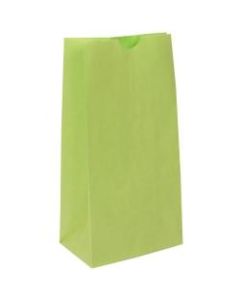 JAM Paper Small Kraft Lunch Bags, 8inH x 4-1/8inW x 2-1/4in, Green, Pack Of 500 Bags
