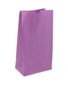 JAM Paper Medium Kraft Lunch Bags, 9-3/4inH x 5inW x 3inD, Purple, Pack Of 500 Bags