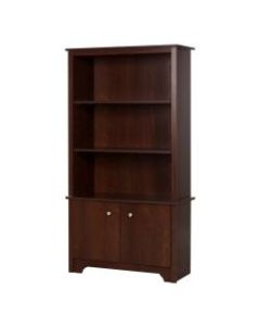 South Shore Vito 3-Shelf Bookcase With Doors, Sumptuous Cherry