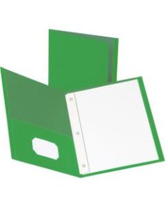 Business Source Leatherette Storage Pockets Fastener Folders, Letter Size, 8 1/2in x 11in, Green, Box Of 25 Folders