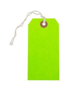 JAM Paper Medium Gift Tags, 4-3/4in x 2-3/8in, Neon Green, Pack Of 10 Tags