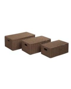 Honey-Can-Do Paper Rope Baskets, Medium Size, Taupe, Set Of 3