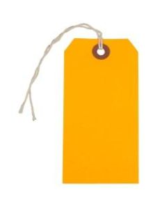 JAM Paper Medium Gift Tags, 4-3/4in x 2-3/8in, Neon Orange, Pack Of 10 Tags