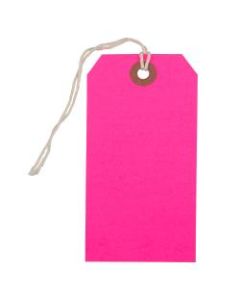 JAM Paper Medium Gift Tags, 4-3/4in x 2-3/8in, Neon Pink, Pack Of 10 Tags
