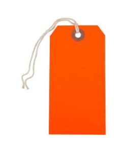 JAM Paper Medium Gift Tags, 4-3/4in x 2-3/8in, Neon Red, Pack Of 10 Tags