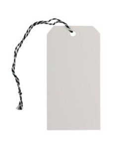 JAM Paper Medium Gift Tags, 4-3/4in x 2-3/8in, White/Black, Pack Of 10 Tags