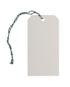 JAM Paper Medium Gift Tags, 4-3/4in x 2-3/8in, White/Green, Pack Of 10 Tags