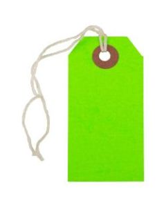 JAM Paper Small Gift Tags, 3-1/4in x 1-9/16in, Neon Green, Pack Of 10 Tags