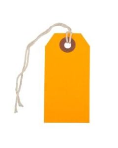 JAM Paper Small Gift Tags, 3-1/4in x 1-9/16in, Neon Orange, Pack Of 10 Tags