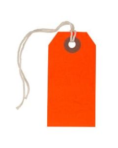 JAM Paper Small Gift Tags, 3-1/4in x 1-9/16in, Neon Red, Pack Of 10 Tags
