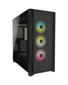Corsair iCUE 5000X RGB Tempered Glass Mid-Tower ATX PC Smart Case - Black