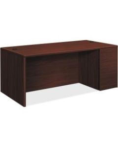 HON 10700 Series Single-Pedestal Desk - 66in x 30in x 29.5in x 1.1in - File Drawer(s) - Double Pedestal on Right Side - Waterfall Edge - Material: Particleboard, Hardwood Trim - Finish: High Pressure Laminate (HPL), Mahogany