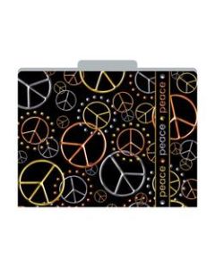 Barker Creek Tab File Folders, 8 1/2in x 11in, Letter Size, Peace, Pack Of 12