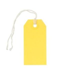 JAM Paper Small Gift Tags, 3-1/4in x 1-9/16in, Yellow, Pack Of 10 Tags