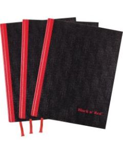 Black n Red Casebound Hardcover Notebook 3-pack - Case Bound - 12in x 8.5in1.7in - Matte Cover - Hard Cover, Bleed Resistant, Ribbon Marker - 3 / Pack