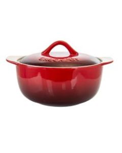 Crock-Pot Artisan Stoneware Casserole Dish With Lid, 2.3 Qt, Red