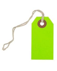 JAM Paper Tiny Gift Tags, 3-3/8in x 2-3/4in, Neon Green, Pack Of 10 Tags