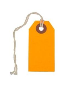 JAM Paper Tiny Gift Tags, 3-3/8in x 2-3/4in, Neon Orange, Pack Of 10 Tags
