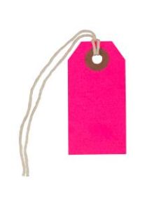 JAM Paper Tiny Gift Tags, 3-3/8in x 2-3/4in, Pink, Pack Of 10 Tags