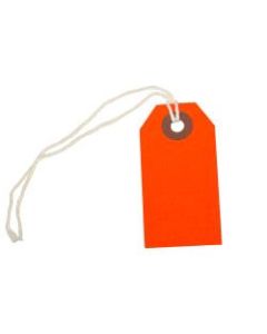 JAM Paper Tiny Gift Tags, 3-3/8in x 2-3/4in, Neon Red, Pack Of 10 Tags