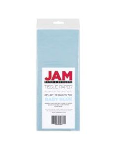 JAM Paper Tissue Paper, 26inH x 20inW x 1/8inD, Baby Blue, Pack Of 10 Sheets
