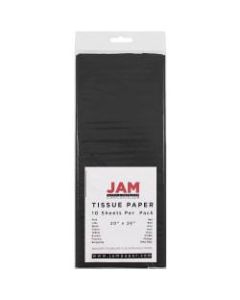 Jam Paper Tissue Paper, 26inH x 20inW x 1/8inD, Black, Pack Of 10 Sheets